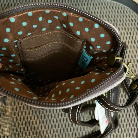 CHALA SAFARI COLLECTION CANVAS HORSE CELL PHONE CROSSBODY - Adj. Strap - GRAY - Picture 5 of 6